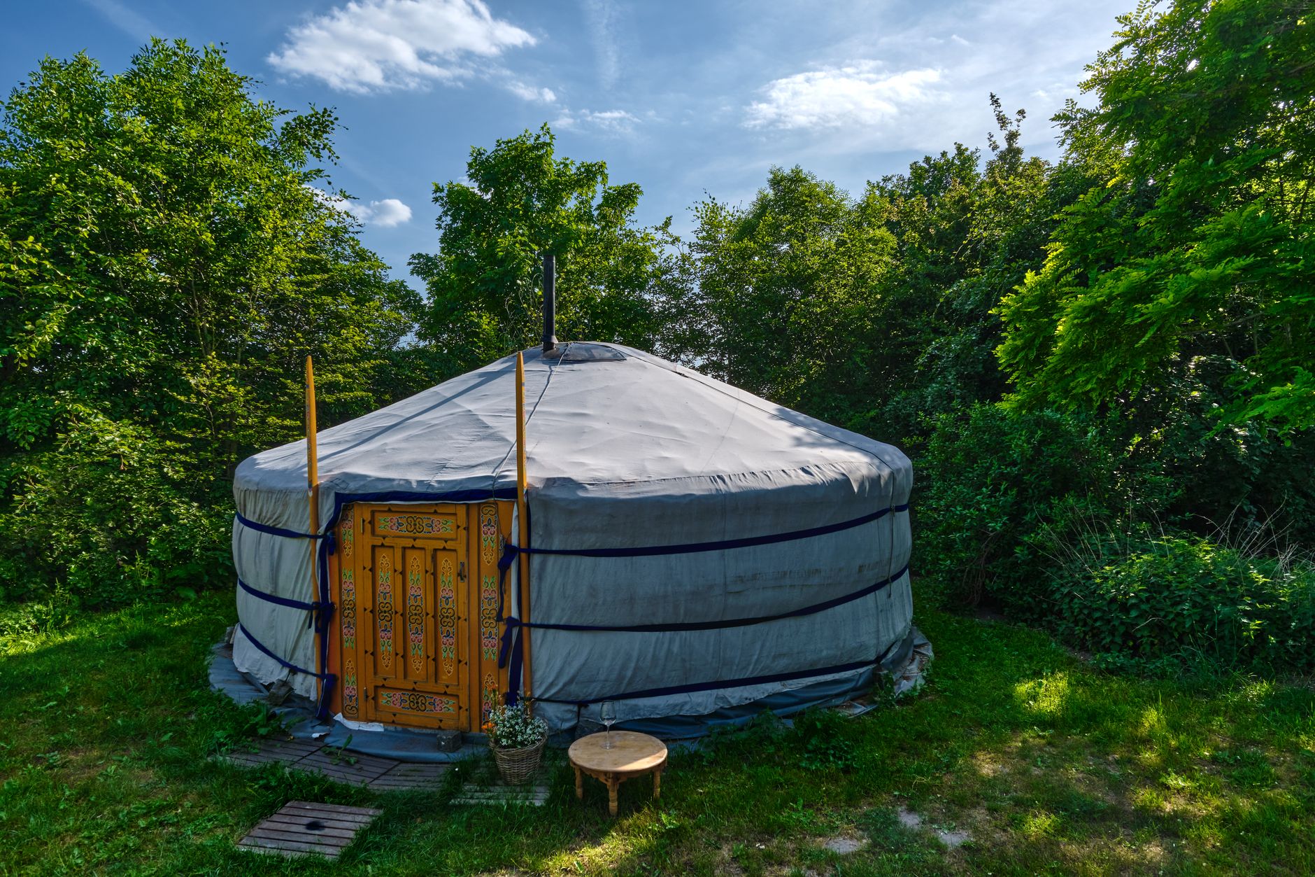 Camping tent in forest