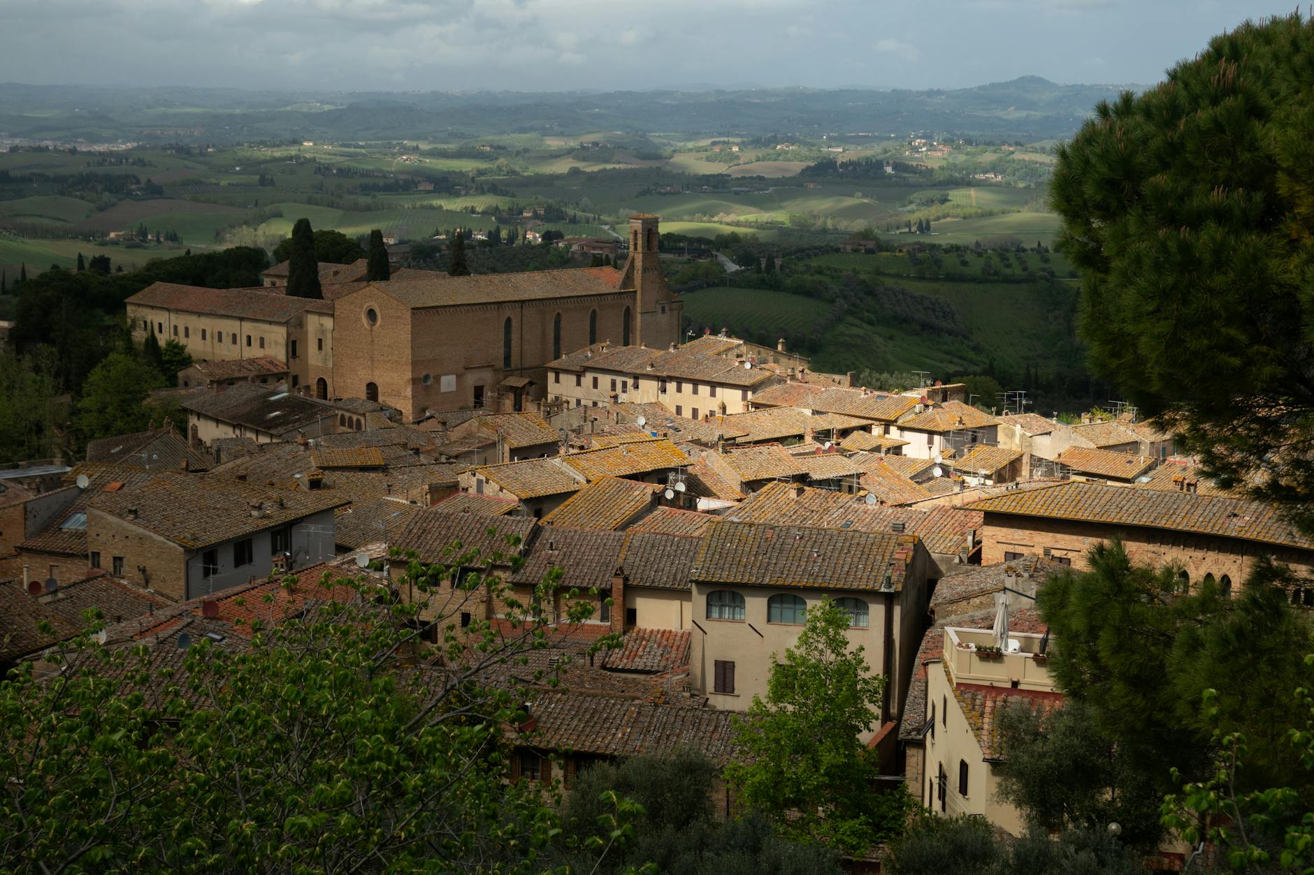 Toscaanse daken landschap